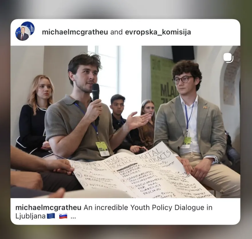 Youth Policy Dialogue on the Digital Fairness Act with Commissioner Michael McGrath in Ljubljana